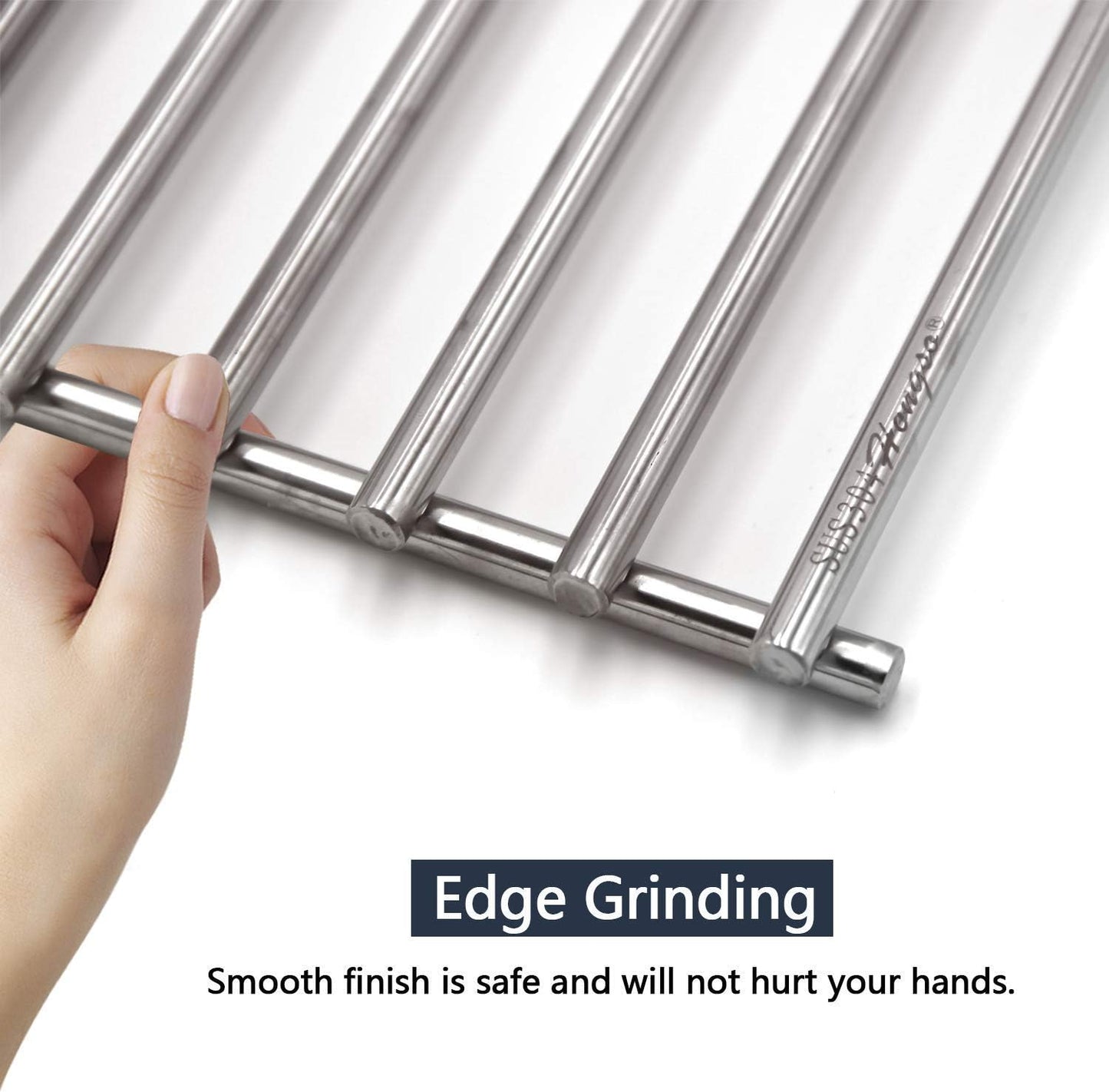 SUS304 Stainless Grill Grates 17 3/16 X 13 1/2 Inch Each for Grill Master 720-0697, Nexgrill and Uniflame Gas Grills, Set of 2 SCI812