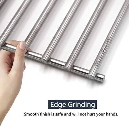 SUS304 Stainless Grill Grates 17 3/16 X 13 1/2 Inch Each for Grill Master 720-0697, Nexgrill and Uniflame Gas Grills, Set of 2 SCI812