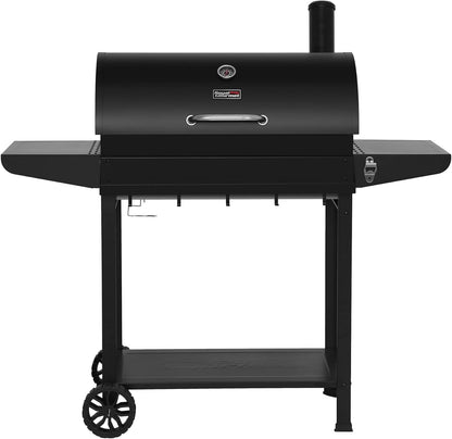 CC1830T 30-Inch Barrel Charcoal Grill with Front Storage Basket, Outdoor Backyard BBQ Party Cooking Grill with 627 Sq. In. Cooking Area, Black