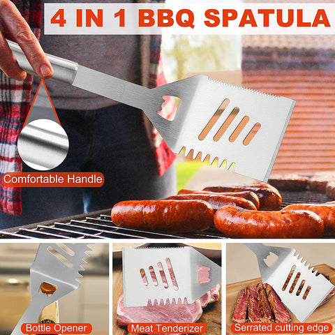 Image of 21PCS Professional Stainless Steel Grill Set for Men Dad Women - Perfect Grill Gift on Father'S Day, Christmas, Birthday - Complete BBQ Tool Set for Outdoor Camping Barbecue