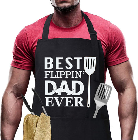 Image of Funny Aprons for Men with Pockets, Dad Grilling Aprons, Grill Aprons for Men, Birthday Gifts for Husband, BBQ Apron