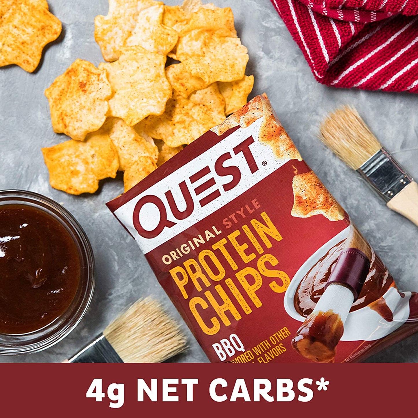 Quest Nutrition Protein Chips, BBQ, High Protein, Low Carb, 1.1 Ounce (Pack of 12)