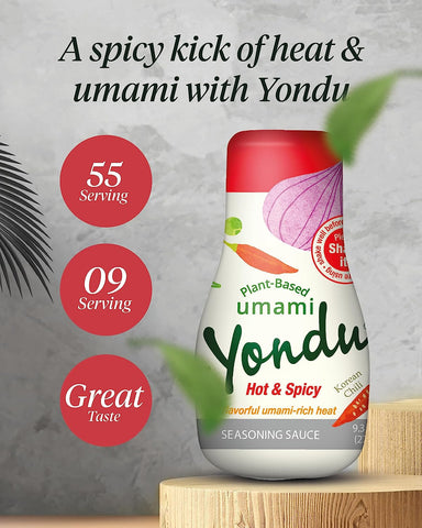 Image of Yondu Hot & Spicy - Plant-Based Spicy Seasoning Sauce – Flavorful Umami Rich Heat to Awaken Your Palate. Better Than: Fish Sauce, Soy Sauce, Bouillon (9.3 Fl Oz)