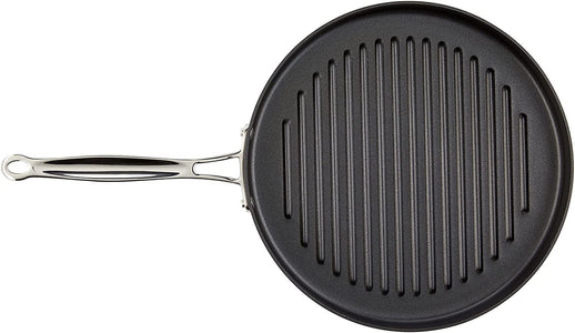 630-30 Chef'S Classic Nonstick Hard-Anodized 12-Inch round Grill Pan,Black