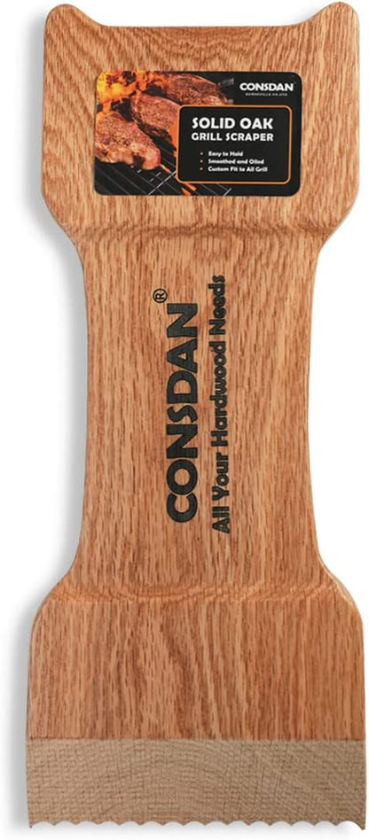 Grill Scraper, Soild Oak Wooden Grill Brush, Grill Scraper for Outdoor Grill, Bristle Free Grill Scrapers, Grill Grate Cleaner Safe Wood Grill Brusher