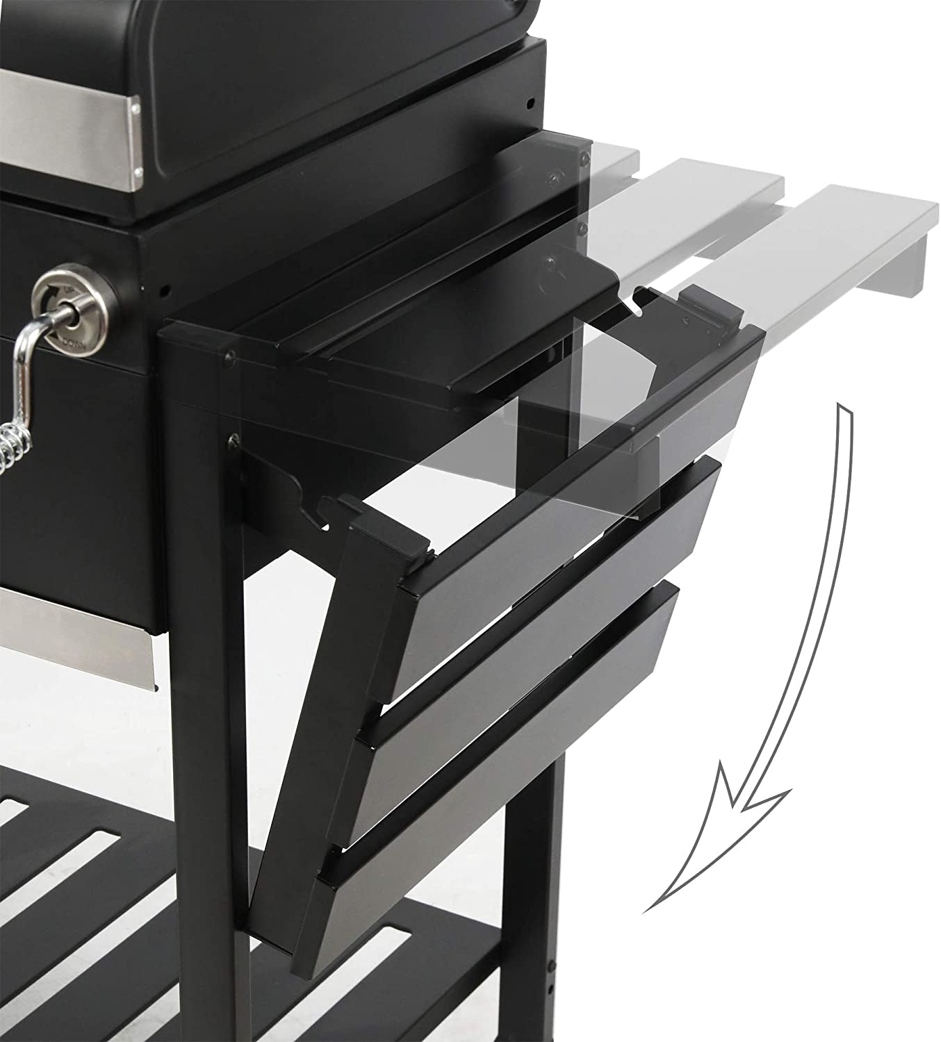 CD1824EN 24” Charcoal Grill Outdoor Smoker with Side Tables Backyard Griller Party BBQ Picnic Patio Cooking, Black