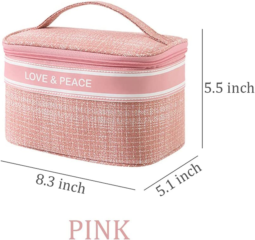 Makeup Bag Cosmetic Storage Case Travel Portable Organizer for Makeup Cosmetic Skincare, Girls, Women (Blue)