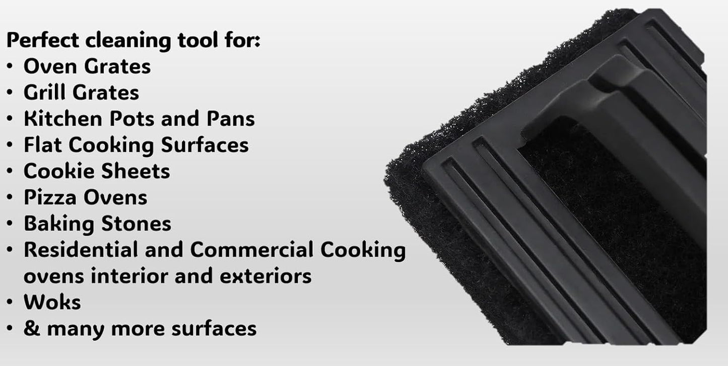 Large Multi-Use Black Grill Scrubber Brush (2-Pack)