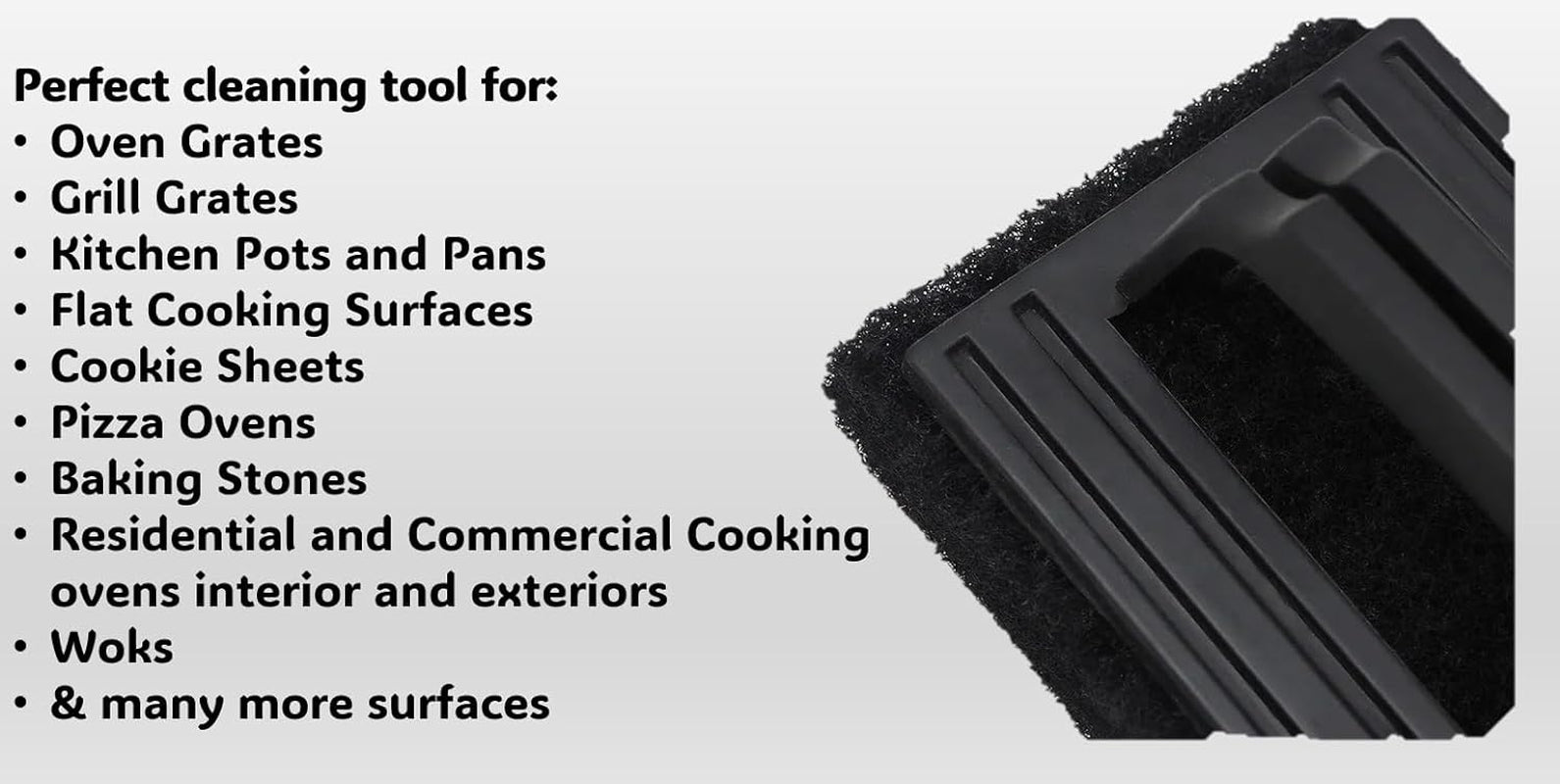 Large Multi-Use Black Grill Scrubber Brush (2-Pack)