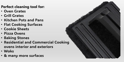 Large Multi-Use Black Grill Scrubber Brush (2-Pack)