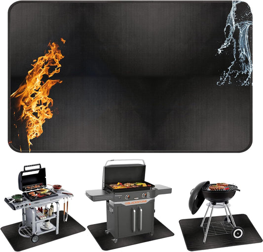 48 X 30 Inch under Grill Mats for Outdoor Grill Fireproof Grill Pad for Fire Pit Grill Deck Patio Protector BBQ Mat Indoor Fireplace Mat Fire Pit Mat Water Resistant & Oil Proof Pad