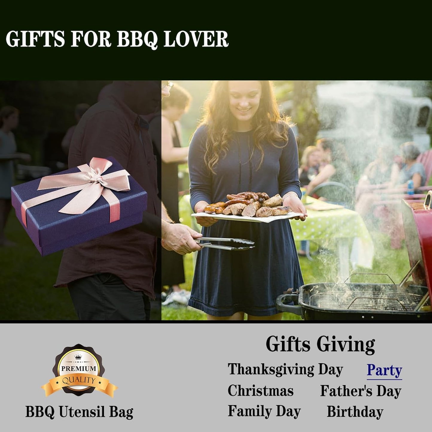 Rilltowpe BBQ Tool Storage Bag，Grill Accessory Storage，Bbq Tool Storage，Thickened Waterproof BBQ Tool Bag (Yellow)，Gifts for Men, Dad, Husband.