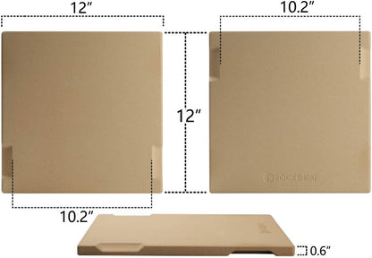 Pizza Stone Baking & Grilling Stone, Perfect for Oven, BBQ and Grill. Innovative Double - Faced Built - in 4 Handles Design (12" X 12" X 0.6" Rectangular)