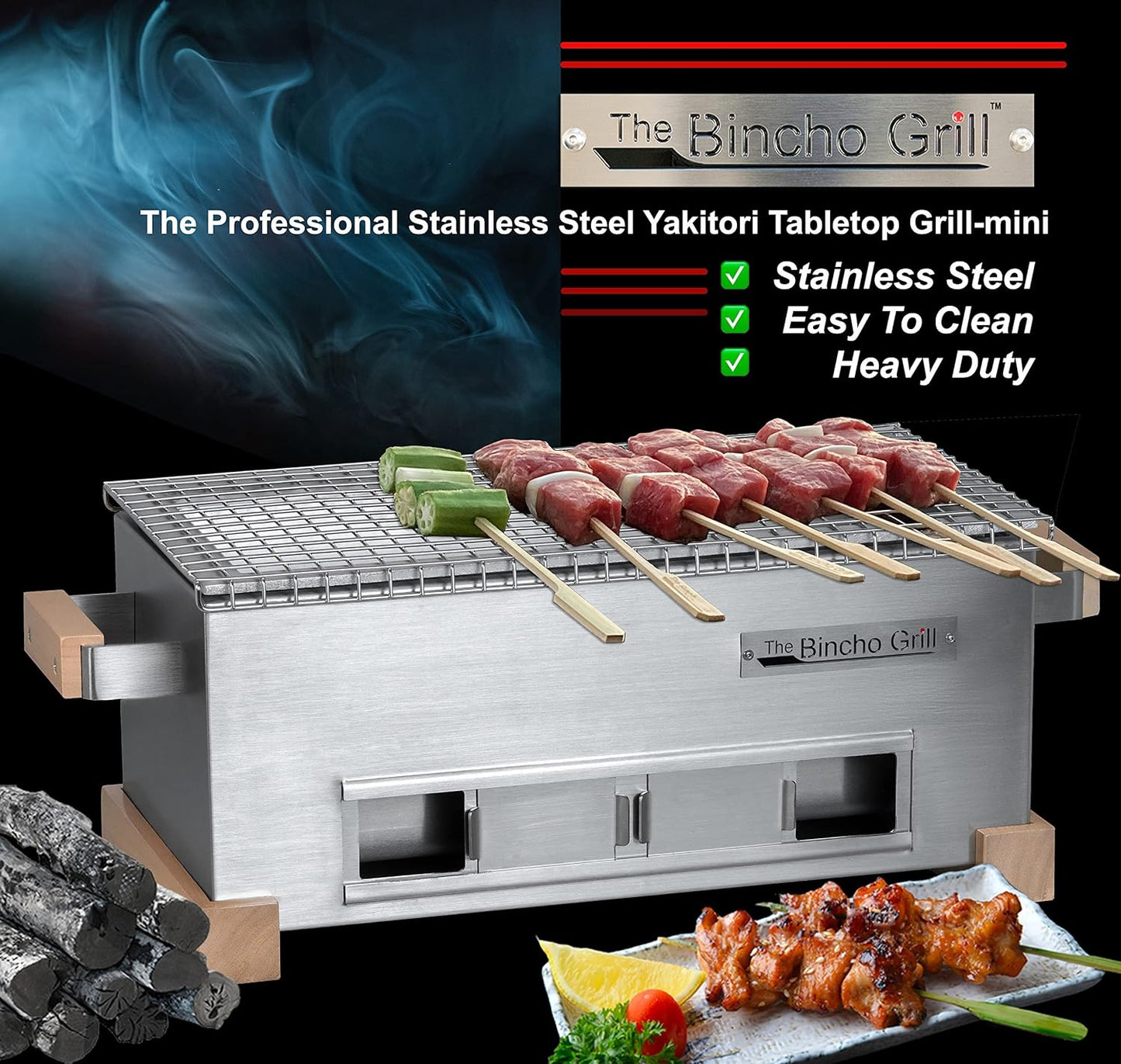 MG-168 Yakitori Tabletop Charcoal Griller-Mini Japanese Style Hibachi