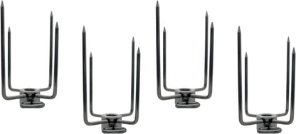 Onegrill Stainless Steel Grill Rotisserie Spit Rod Forks (Fits: 1/2 Inch Hexagon, 3/8 Inch Square, 1/2 Inch Round). 2-Pack (Includes 2 Sets)