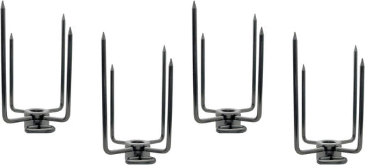 Onegrill Stainless Steel Grill Rotisserie Spit Rod Forks (Fits: 1/2 Inch Hexagon, 3/8 Inch Square, 1/2 Inch Round). 2-Pack (Includes 2 Sets)