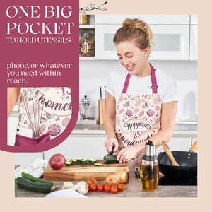 Waterproof Apron for Women with Large Pocket for Cooking & Baking - Oil and Stain Repellent