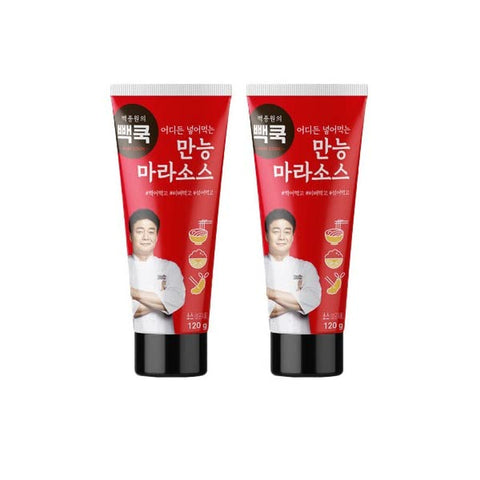 Image of Baek Jong Won Mala Hot Sauce 120G (4.87Oz) Spicy Sichuan Sauce for Noodles, BBQ, Asian Cooking by Korean Chief Paik (Pack of 2)