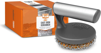 ™ Cast Iron Skillet Cleaner the Cast Iron Scrubber and Grill Brush - Perfect for Cleaning Cast Iron Cookware - Grills and Griddles - Built with Welded Stainless Steel Rings
