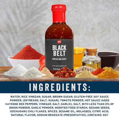 PS Seasoning Blackbelt Korean BBQ Sauce - Great on Beef Short Ribs, Pork Belly, Kabobs, Burgers, Salmon and More