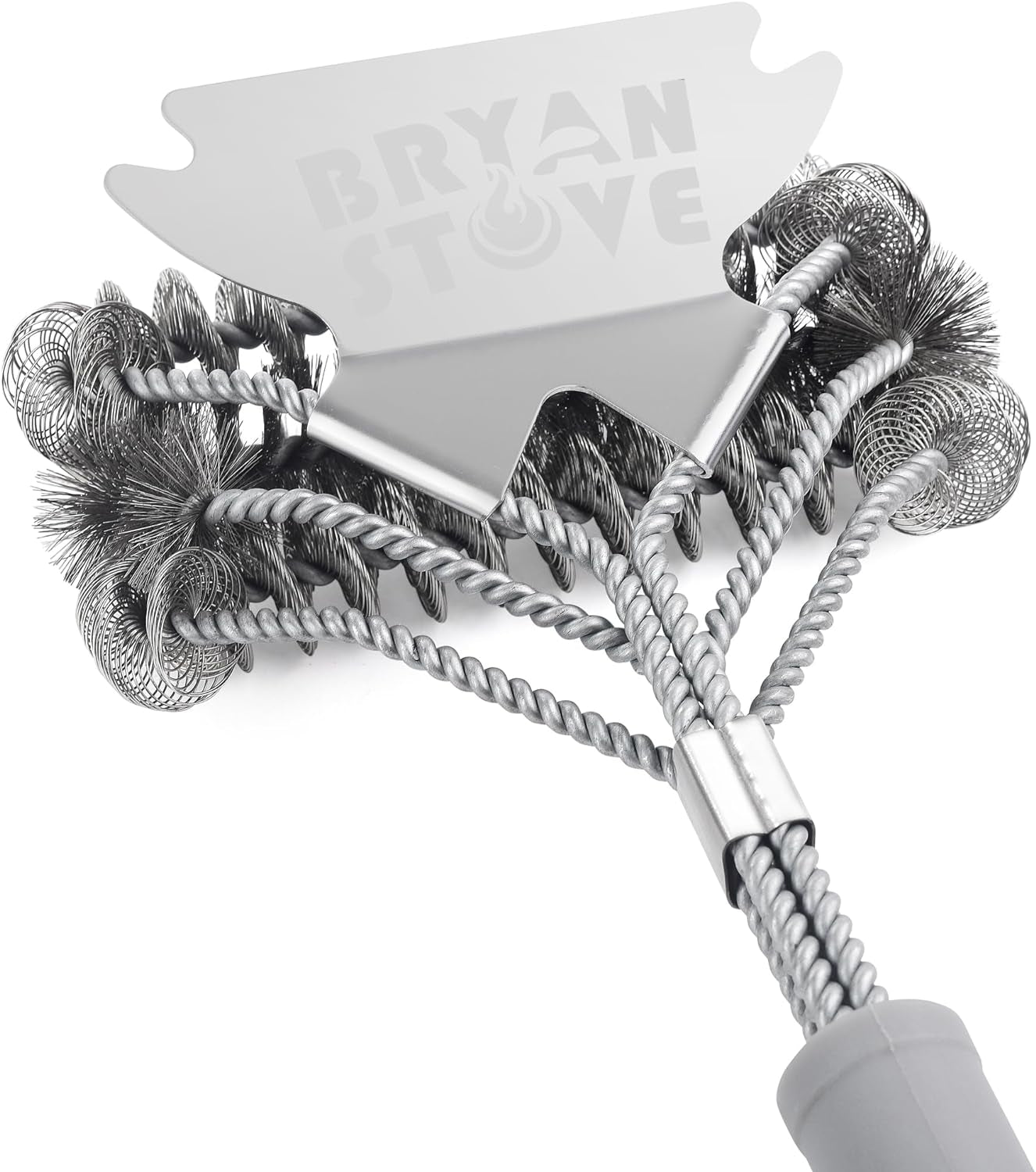 Grill Brush - Grill Brush for Outdoor Grill- BBQ Brush Safe & Efficient Cleaning - Woven W/Wire Combined Barbecue Bristles,18" Grill Cleaner Brush for Any Grill- BBQ Accessories Gifts for Men Dad