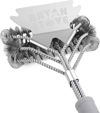 Grill Brush - Grill Brush for Outdoor Grill- BBQ Brush Safe & Efficient Cleaning - Woven W/Wire Combined Barbecue Bristles,18" Grill Cleaner Brush for Any Grill- BBQ Accessories Gifts for Men Dad