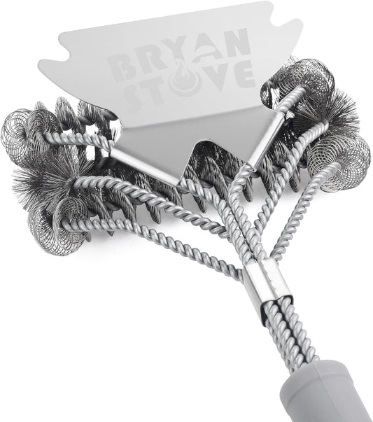 Grill Brush - Grill Brush for Outdoor Grill- BBQ Brush Safe & Efficient Cleaning - Woven W/Wire Combined Barbecue Bristles,18" Grill Cleaner Brush for Any Grill- BBQ Accessories Gifts for Men Dad