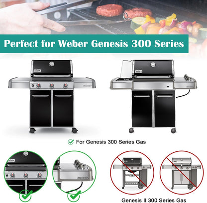 Full-Size Griddle Inserts for Weber Genesis 300 Gas Grill, Griddle for Weber Genesis 300 Series E-310 E-320 E-330 S-310 S-320 S-330 EP-310 EP-320 EP-330 CEP-310 CEP-330 Replace for Weber 7524 Grate*2