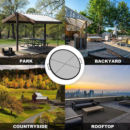 Onlyfire X-Marks Fire Pit Grill Cooking Grate, Outdoor Campfire BBQ Grill, round - 36 Inch