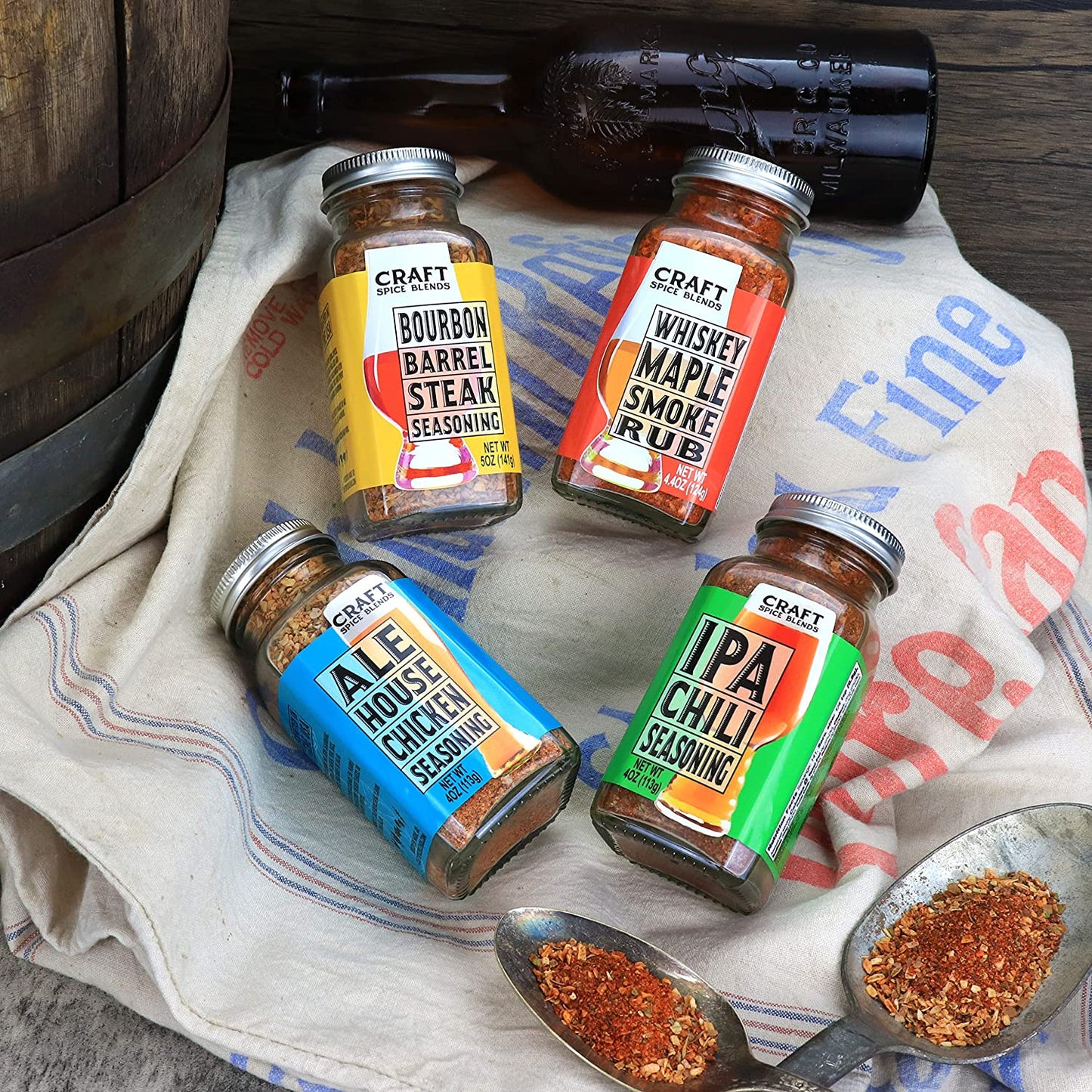 Craft Spice Blends Grilling Seasoning & Rub 4-Pack Gift Set | All Natural | USA Small Business | Grill Gift for Men or Women