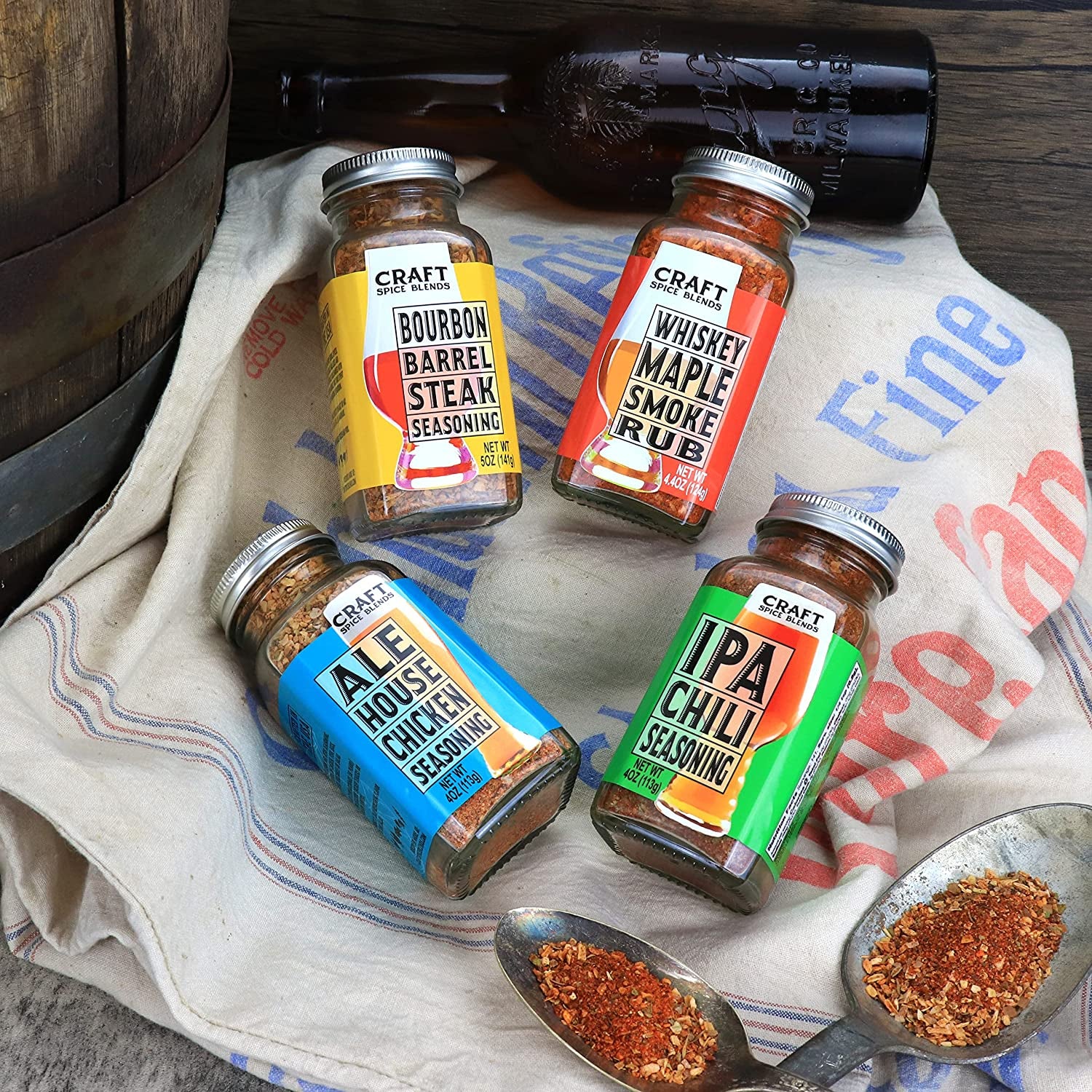 Craft Spice Blends Grilling Seasoning & Rub 4-Pack Gift Set | All Natural | USA Small Business | Grill Gift for Men or Women