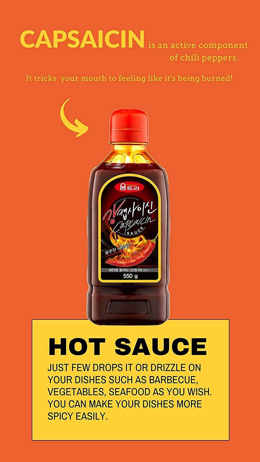 Woomtree Hot Sauce Capsaicin Oil, 10.6 Oz - Bottle | Made in Korea |
