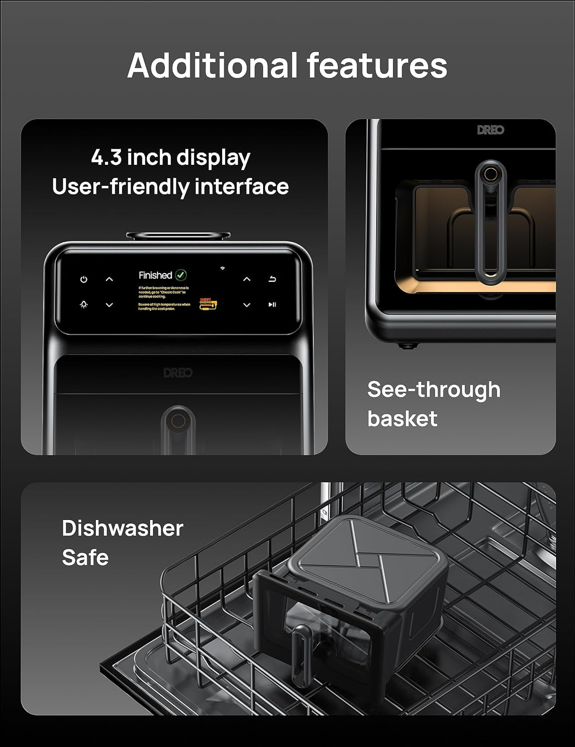 Chefmaker Combi Fryer, Cook like a Pro with Just the Press of a Button, Smart Air Fryer Cooker with Cook Probe, Water Atomizer, 3 Professional Cooking Modes, 6 QT