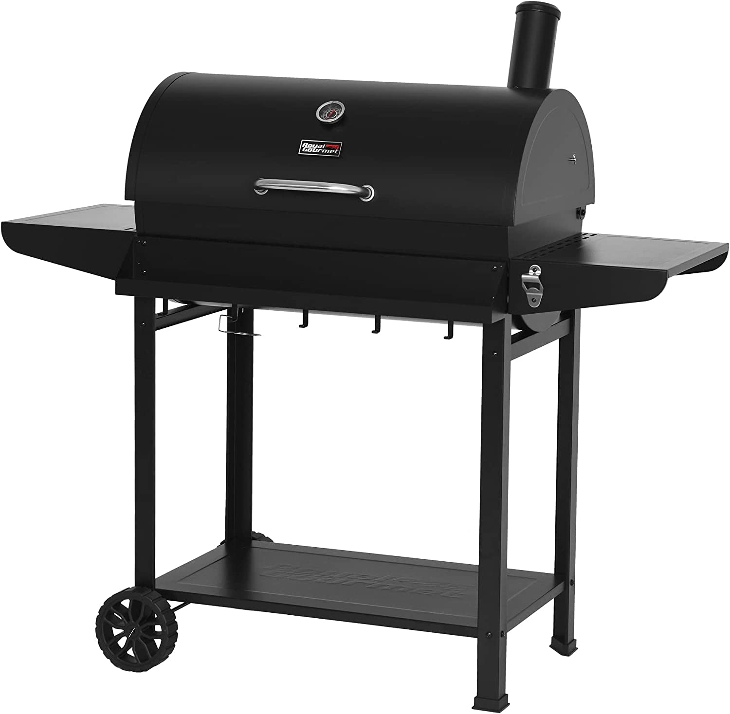 CC1830T 30-Inch Barrel Charcoal Grill with Front Storage Basket, Outdoor Backyard BBQ Party Cooking Grill with 627 Sq. In. Cooking Area, Black