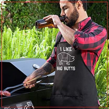 Aprons for Men | Premium Quality Funny Aprons | Best for BBQ, Grilling and Cooking | Chef Kitchen Grilling Apron