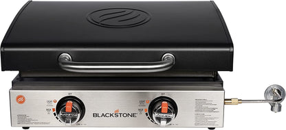 1813 Stainless Steel Propane Gas Hood Portable, Flat Griddle Grill Station for Kitchen, Camping, Outdoor, Tailgating, Tabletop, Countertop – Heavy Duty, 12, 000 Btus, 22 Inch, Black