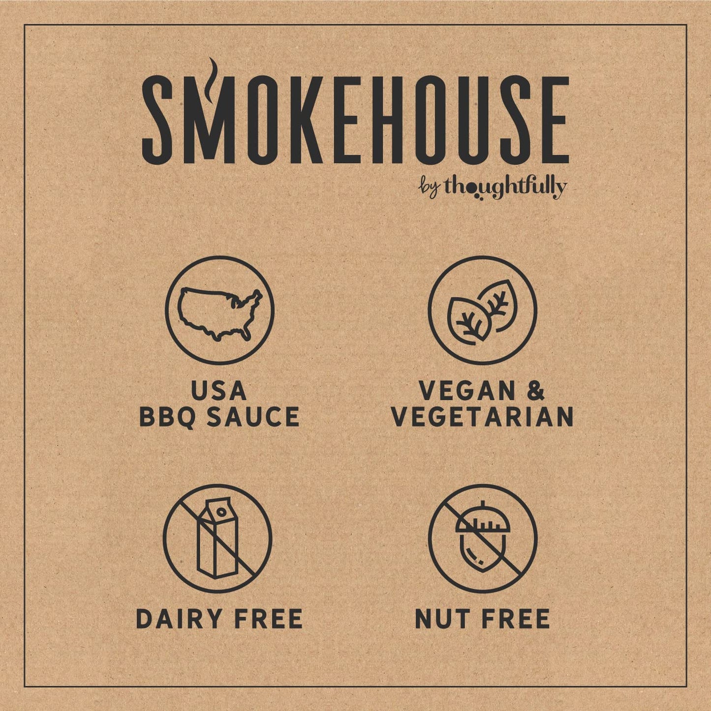 Smokehouse by Thoughtfully, Ultimate BBQ Sampler Set, Vegan and Vegetarian, Includes a Variety of Flavorful USA Made BBQ Sauces, Rubs, and Salts for Smoking and Grilling in Sample Size Glass Bottles