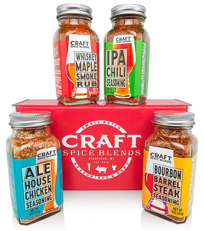 Craft Spice Blends Grilling Seasoning & Rub 4-Pack Gift Set | All Natural | USA Small Business | Grill Gift for Men or Women