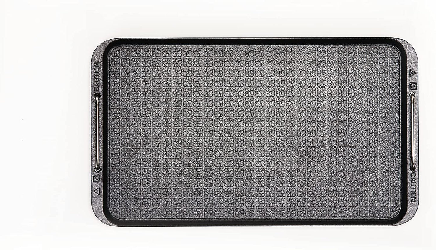 Power XL Smokeless Electric Indoor Removable Grill and Griddle Plates, Nonstick Cooking Surfaces, Glass Lid, 1500 Watt, 21X 15.4X 8.1, Black