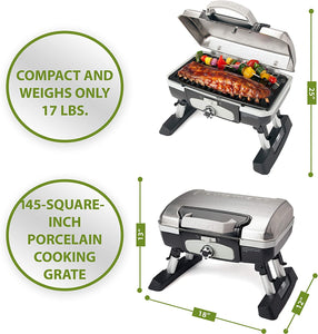 CGG-180TS Petit Gourmet Portable Tabletop Gas Grill, Stainless Steel