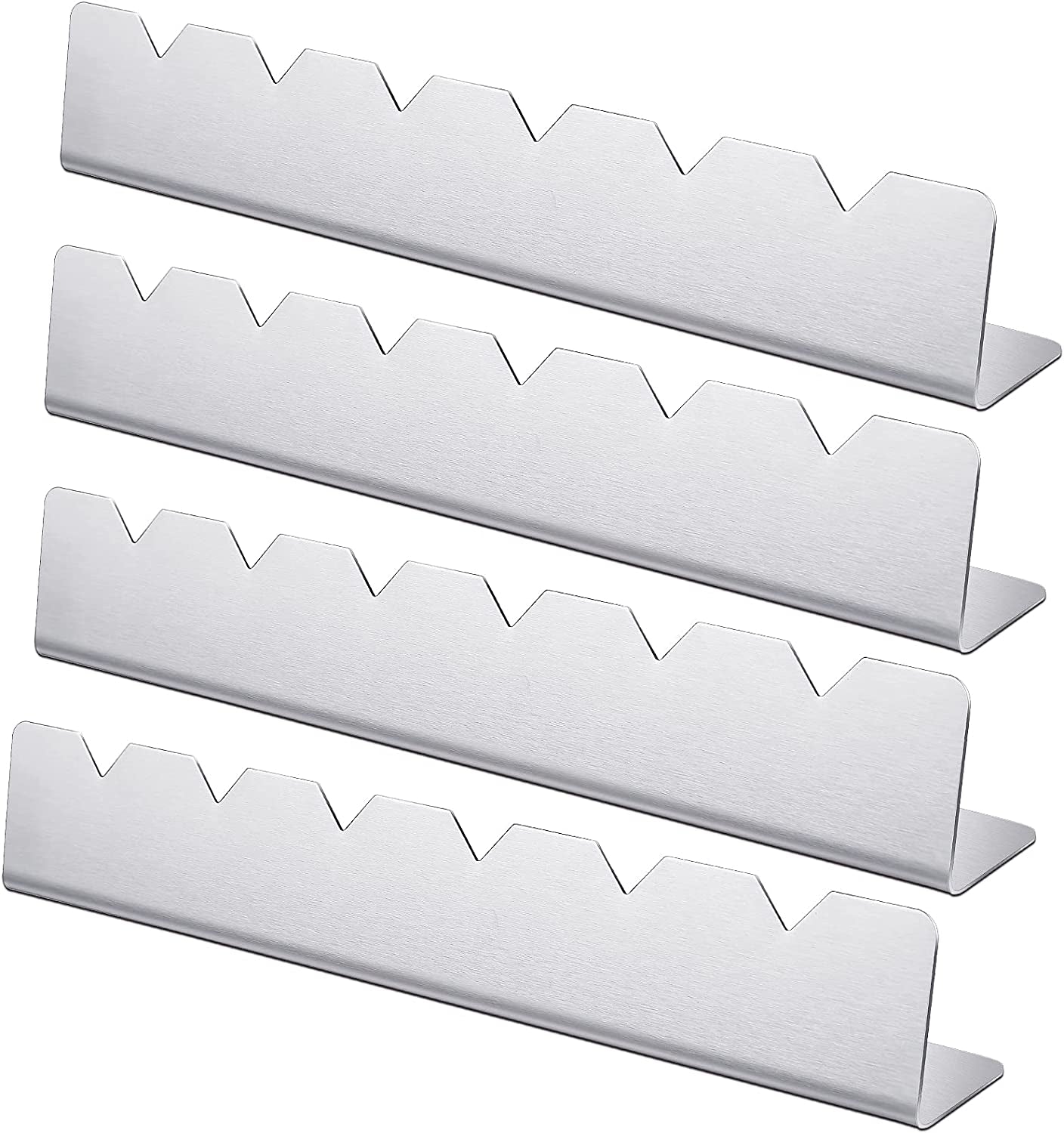 4 Pcs Skewers Holder Stainless Steel Shish Kabob Rack BBQ Long Skewers Rack for round Flat Wood Metal Bamboo Skewers Grilling Accessories 12 Inch