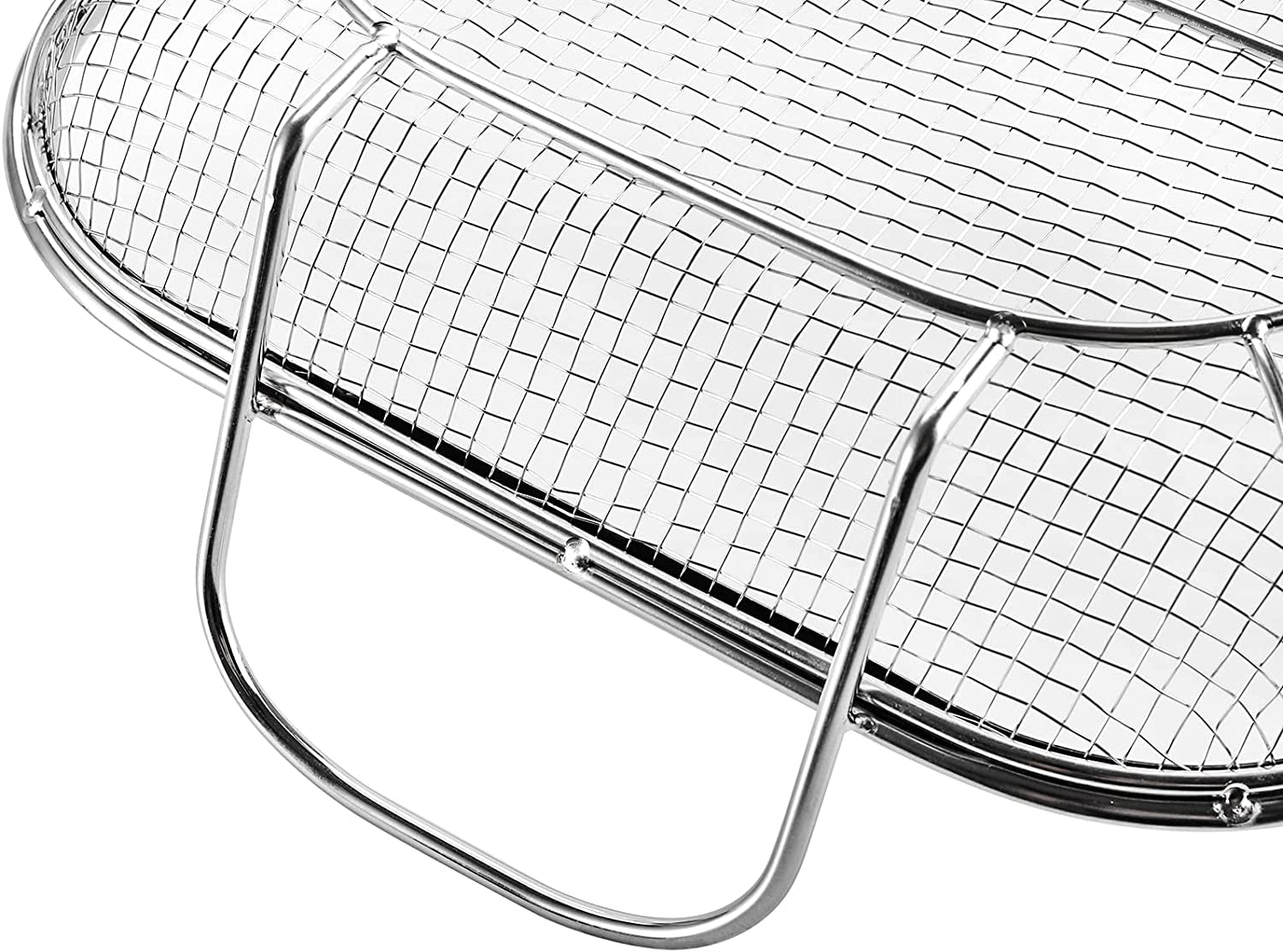 WUWEOT Grill Basket, Vegetable Barbecue Basket, 15" X 11" Stainless Steel Square Wire Mesh Grilling Basket Roasting Pan with Two Handles for Vegetables, Chicken, Meats and Fish