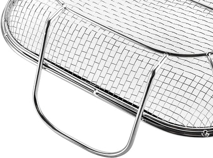 WUWEOT Grill Basket, Vegetable Barbecue Basket, 15" X 11" Stainless Steel Square Wire Mesh Grilling Basket Roasting Pan with Two Handles for Vegetables, Chicken, Meats and Fish