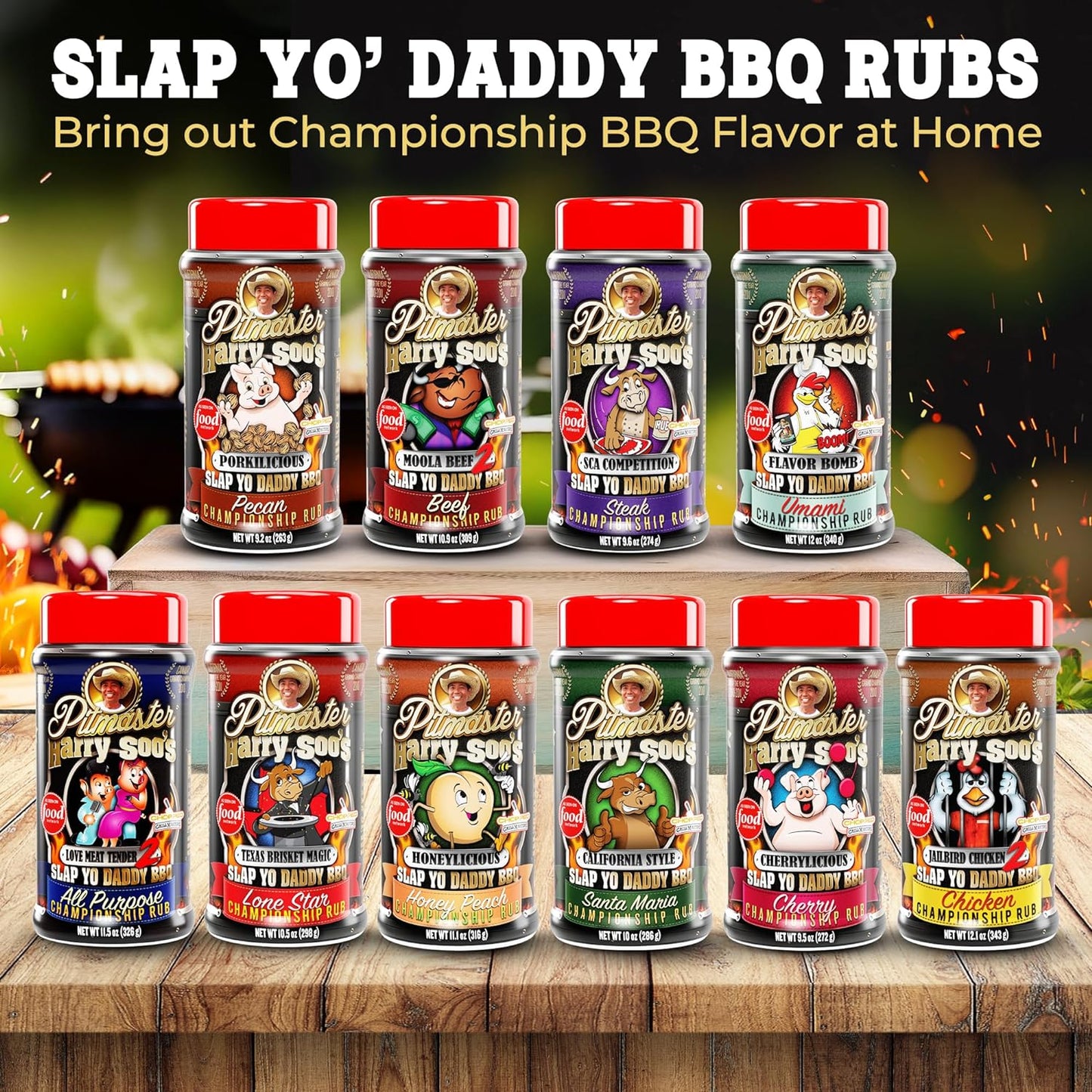 Slap Yo Daddy BBQ Rub Seasonings Love Meat Tender - Spices and Seasonings for Smoking Pork, Rib, Brisket - All Purpose Championship BBQ Seasoning from Harry Soo - No MSG, Gluten Free