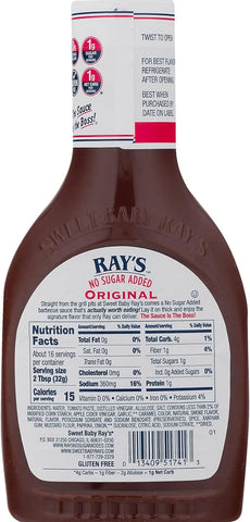 Image of Sweet Baby Ray’S No Sugar Added Original Barbecue Sauce 18.5Oz - PACK of 4