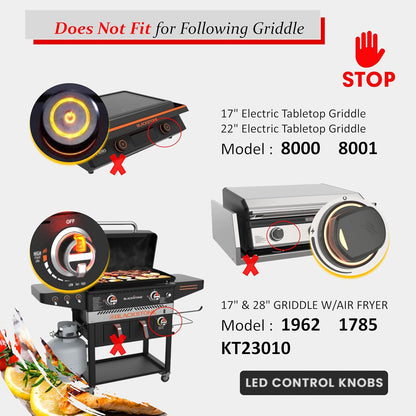 Gas Griddle Orange Knob Replacement for Blackstone Griddle Walmart Knobs,4-Pack