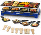 Raclette Table Grill,  Electric Grill, 1500W Korean BBQ Grill, Cheese Raclette Indoor Grill with 2 in 1 Reversible Non-Stick Plate, Crepe Maker with 8 Paddles & Shovels, Blue Upgraded Version