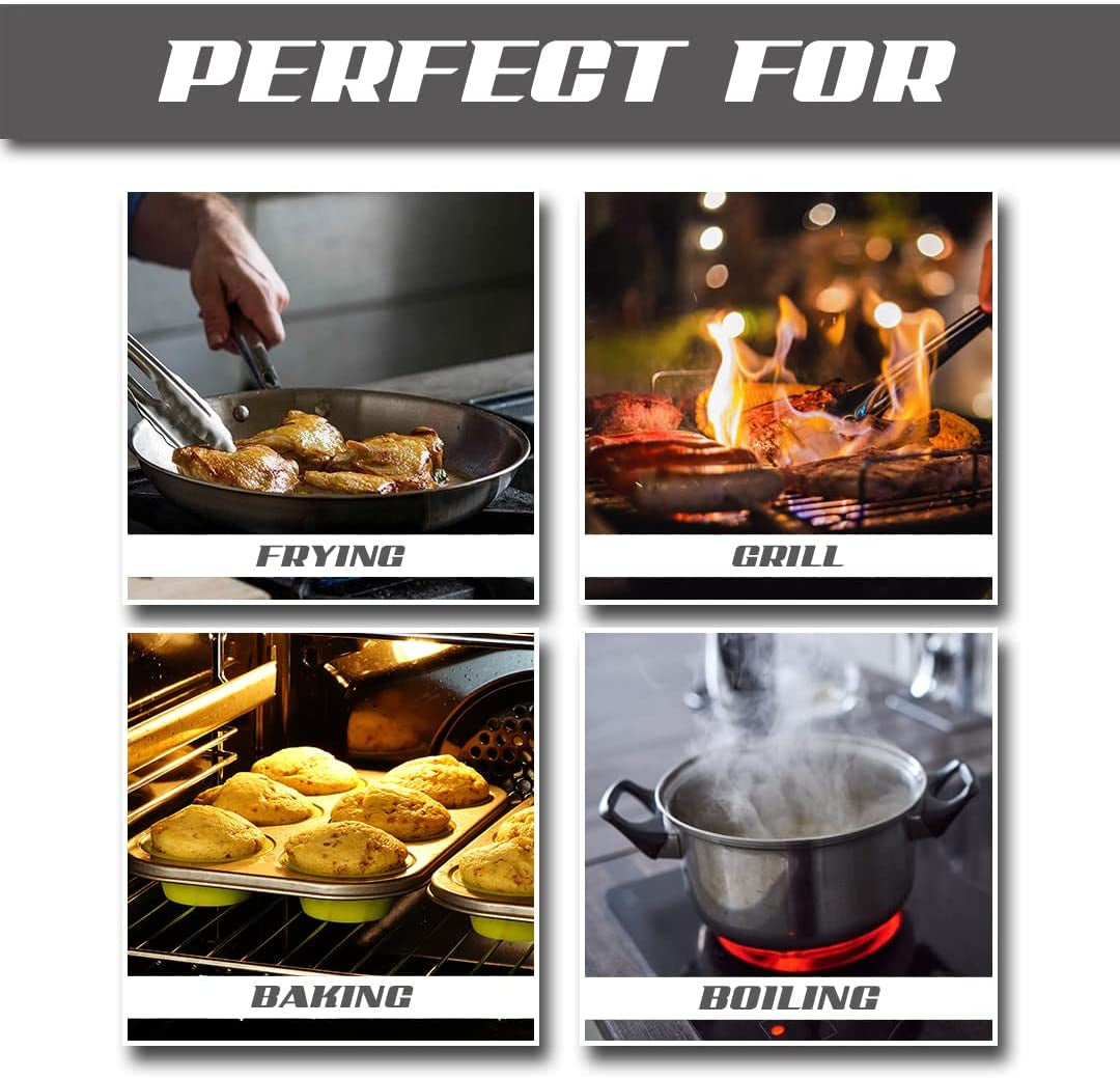 Heat Resistant Gloves Oven Gloves Heat Resistant Black BBQ Gloves for Grilling BBQ Gloves Heat Resistant Cooking Heat Resistant Gloves Kitchen Heat Gloves High Temp Grill Gloves with Green Silicone