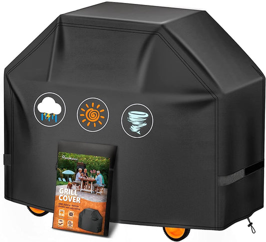 Homwanna Grill Cover 55 Inch - Superior Gas Grill Cover for Outdoor Grill - 600D outside BBQ Covers Waterproof Heavy Duty for Weber, Dyna-Glo, Char-Broil, Nexgrill, Brinkmann, Monument Barbecue Grill