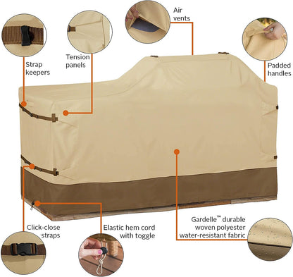 Classic Accessories Veranda Water-Resistant BBQ Grill Cover for 98 Inch Island with Left or Right Grill Head